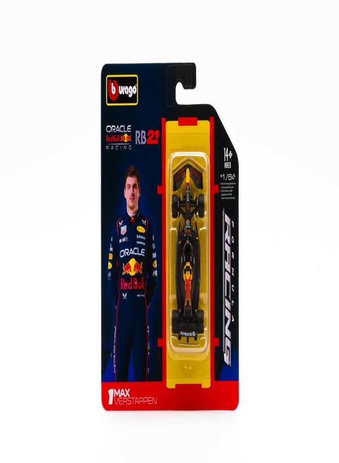 بوراجو Bburago Oracle Red Bull Racing RB21 2025، Modelo a Escala 1:64، سيارة الفورمولا 1 مصبوبة، مجموعة Carreras F1، MAX Verstappen #1 - Image 1